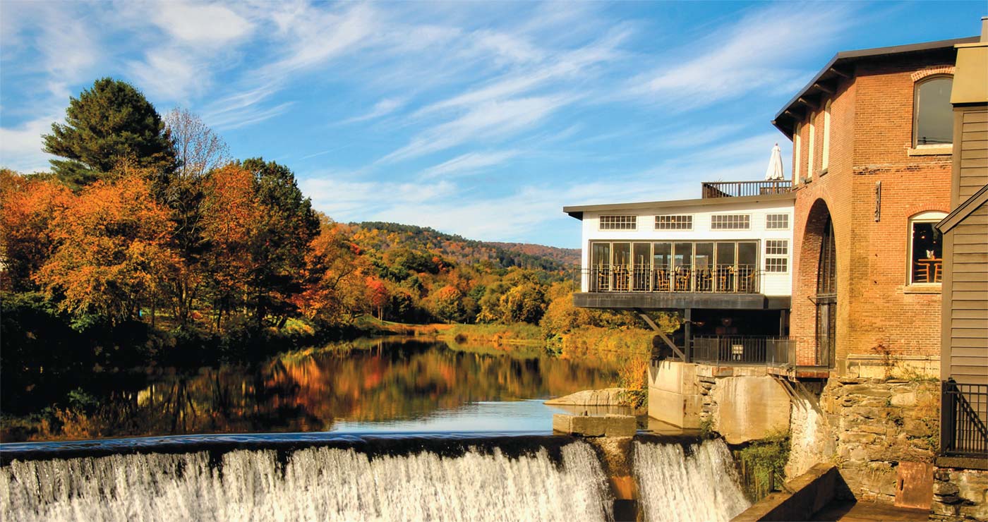 Simon Pearce Restaurant overlooking the Ottauquechee River