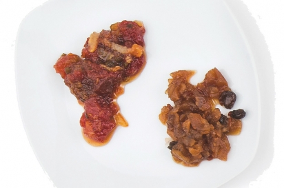 jalapeno and tomato marmalade, apple chutney, Purple Chef