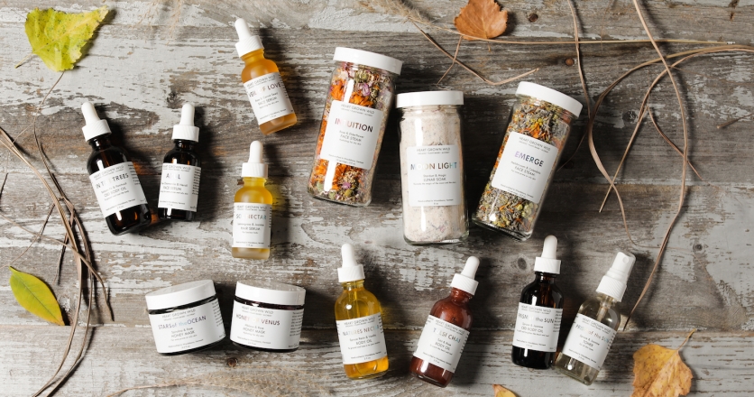 HEART GROWN WILD Small batch plant-based organic skin care and beauty products on Edible Green Moutains Gift Guide.