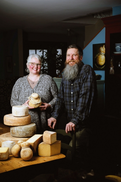 Cheese whisperer Peter Dixon and his wife, Rachel of Parish Hill Creamery in Putney, Vermont.