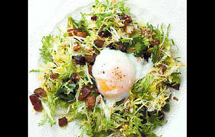 Frisee Salad With Lardons And A Poached Egg Edible Vermont