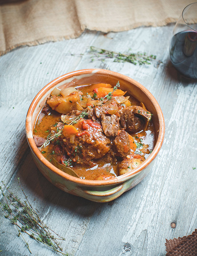 Vermont Red Wine and Goat Stew